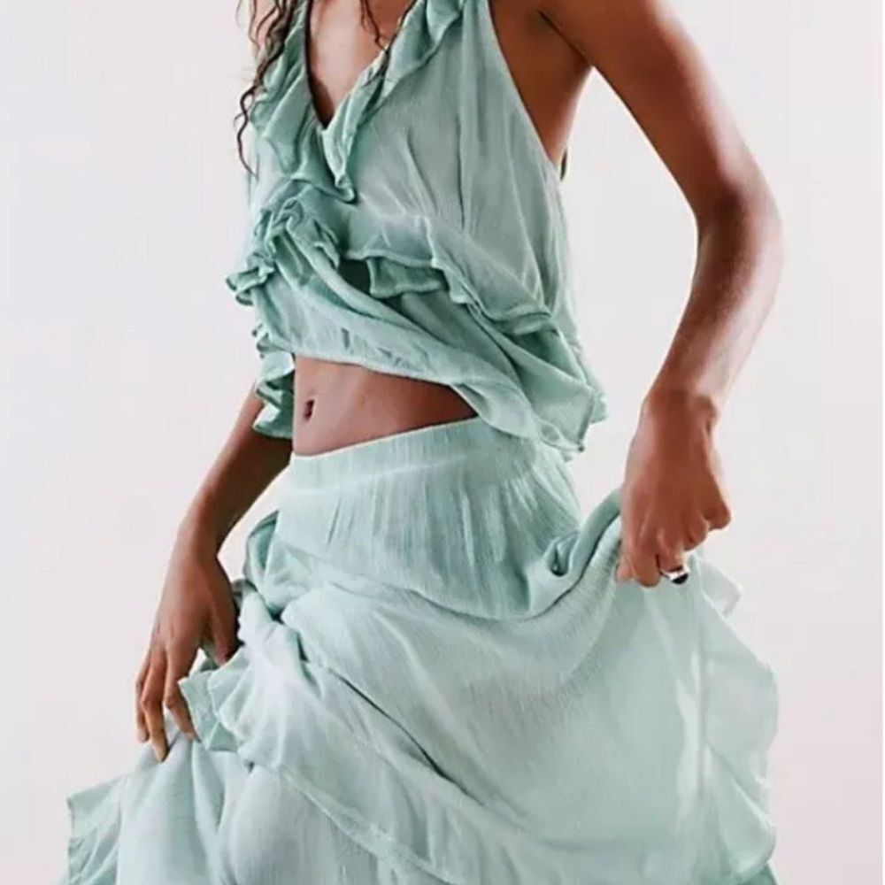 Free People If Only Set Skirt & Top flowy & featured in a crinkled tie dyed - Picture 2 of 11